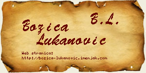 Božica Lukanović vizit kartica